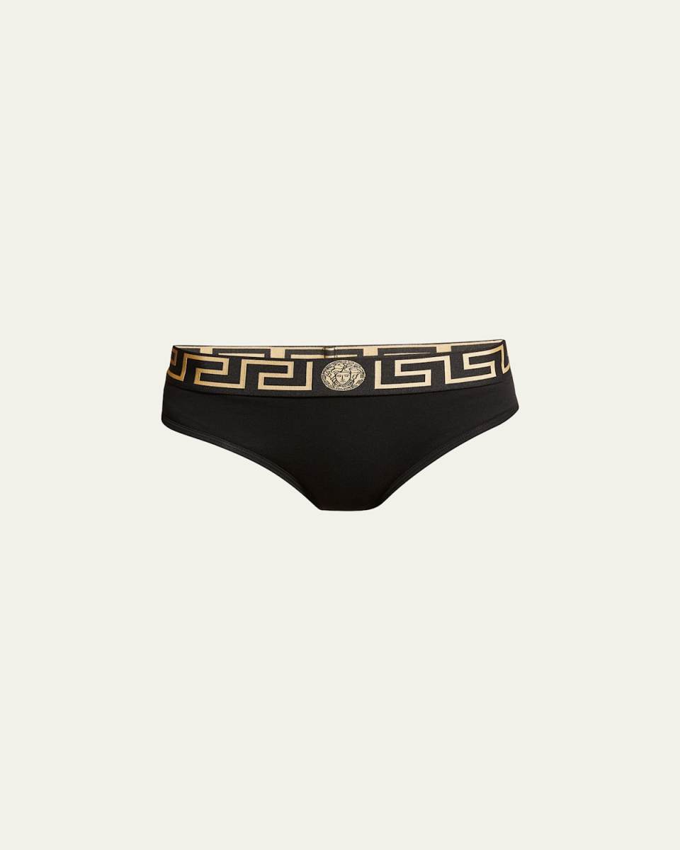 Greca Logo-Band Cotton Bikini Briefs
